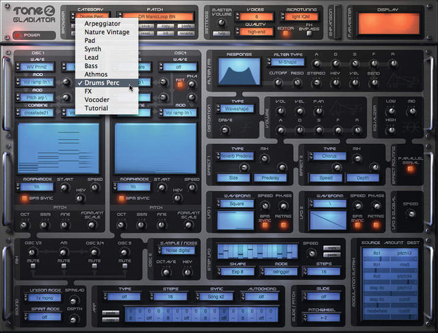 blank Presets are categorised by type.